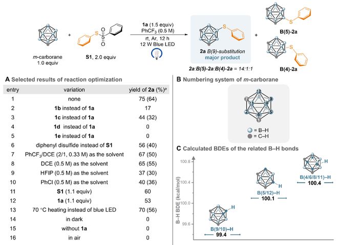 南京大学燕红课题组JACS：氢原子转移（HAT）反应实现无金属条件下碳硼烷B－H键选择性功能化(图3)